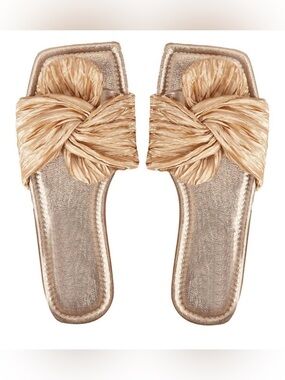 Gold knotted sandals
